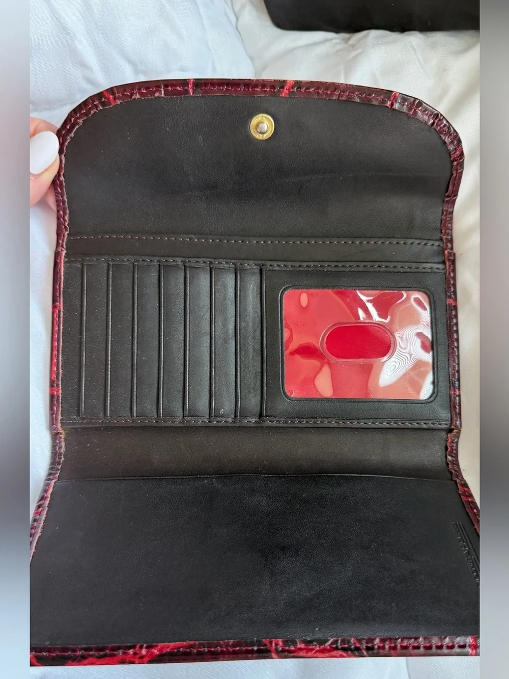 Dooney & Bourke Burgundy Croc-Embossed Satchel w/Removable Wristlet & Wallet Set